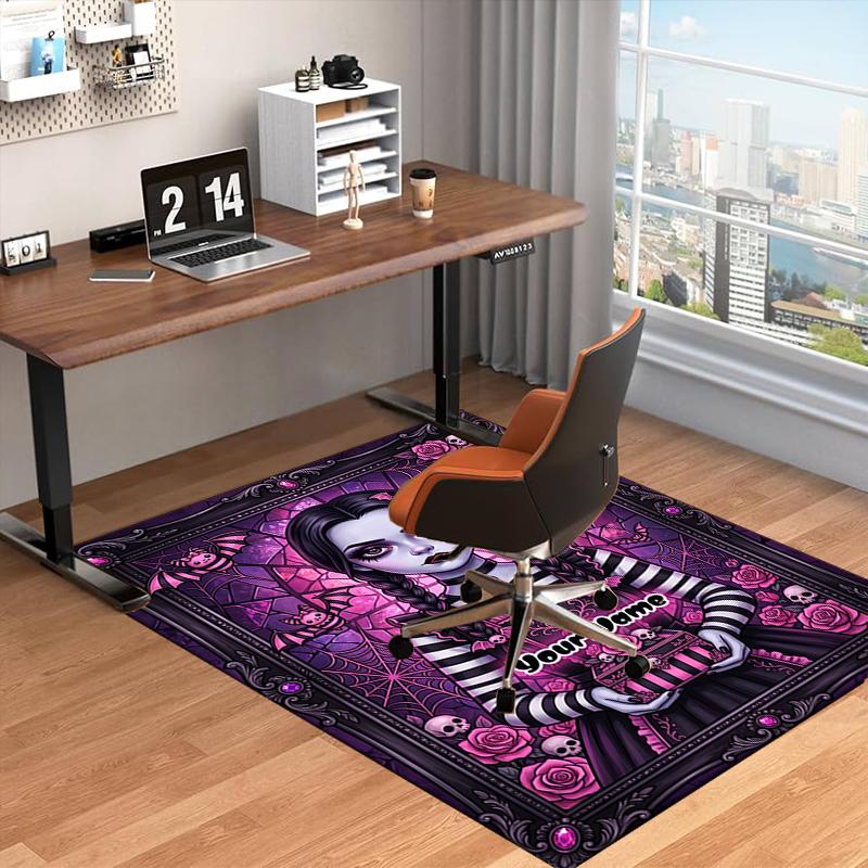 1PC Custom Name Gothic Victorian Beauty Theme Floor Mat Ideal for Living Room, Game Rooms, Office, Bedroom,Floor Mat Playful Design208
