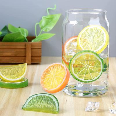 6 Artificial Lemon Slices Blocks Props Simulation Fake Fruit Realistic Model Party Home Kitchen Restaurant Christmas Decoration