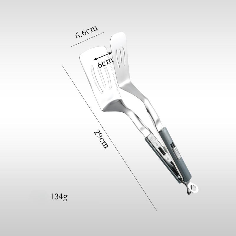 1PC Stainless Steel Steak Clip Pancake Barbecue Spatula Clip BBQ Tongs Frying Fish Spatula Clip Bread Home Kitchen Tool