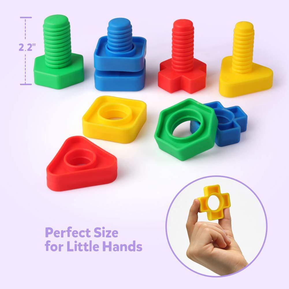Nuts and Bolts Toys for Toddlers Preschoolers Kids STEM Educational Building Construction Screw Matching Activities