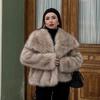 Fur Coat Women's New Autumn and Winter Fluffy Dyed Pointed Fox Fur Coat Fashionable Warm Fur Coat
