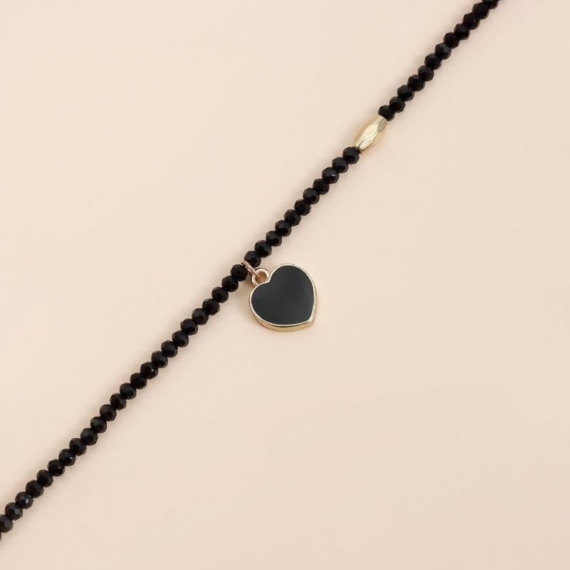 Trendy Alloy Heart Necklace Featuring Drip Oil Designs Portable Skin-Friendly Jewelry for Daily Wear