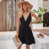 Solid Color Casual Loose Short Dresses for Women Fashion Summer Women's A-Line Midi Dress Elegant Vintage Female Dresses