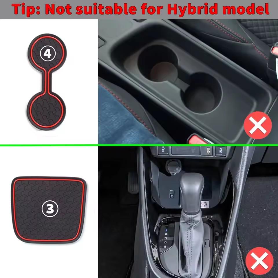 Per Toyota Yaris GR 2020 2025 KSP210 MXPA1 MXPH1 Tappetino Antiscivolo per Vano Portabicchieri/Portaoggetti, Sottobicchiere per Portiera, Accessori Interni Auto