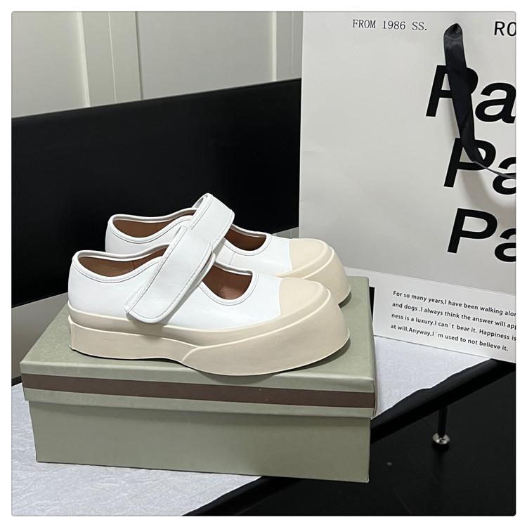 

Версия из коровьей кожи~ Женские туфли Zhao Ruth Mary Jane уродливые и милые ретро мона большая голова маленький белый холщовые туфли на платформе 40