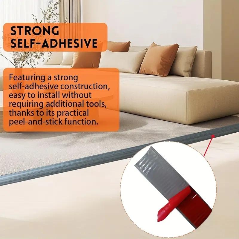 1PC 118.11in Indoor Flooring Transition Carpet Edge Strip Multi-surface Compatibility Seamless Flooring Transition Traction Enha