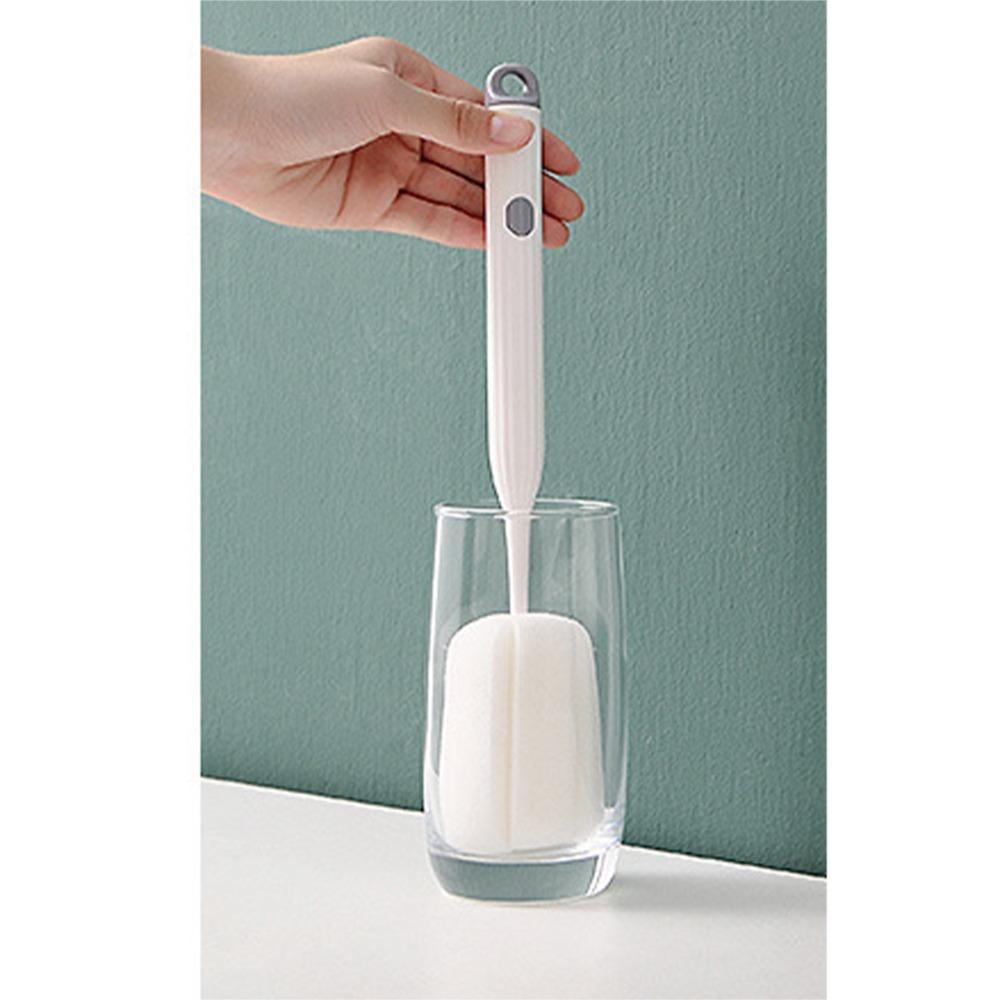 2pcs Sponge Head Long Handle Scrub Brush Long Handle Design Cup Washing Brush  Stain Removal