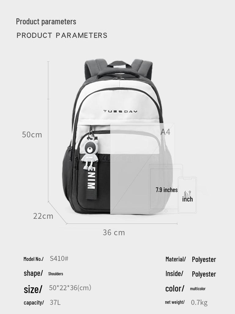 Spacious Backpack for Students of All Ages - Perfect for Elementary, Middle, and High School, Great for Class and Commuting