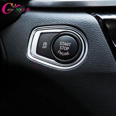 Color My Life Car Ignition Key Protection Ring Trim Star Stop Enginer Key Sticker for BMW X1 F48 2015 -