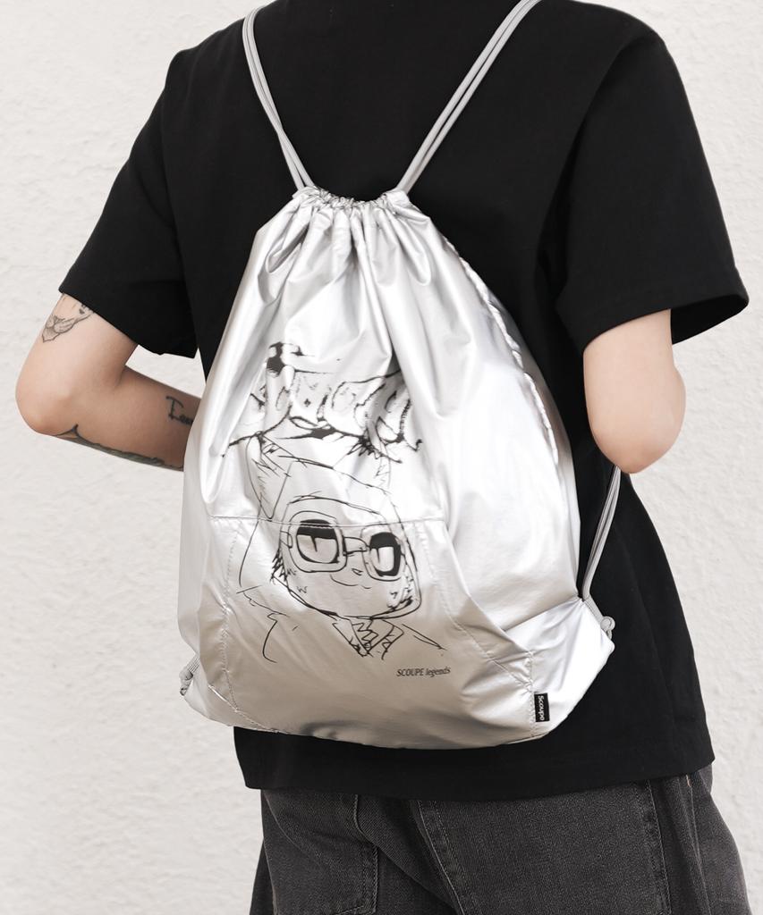 Scoupe Graphic String Gym Sack_Silver
