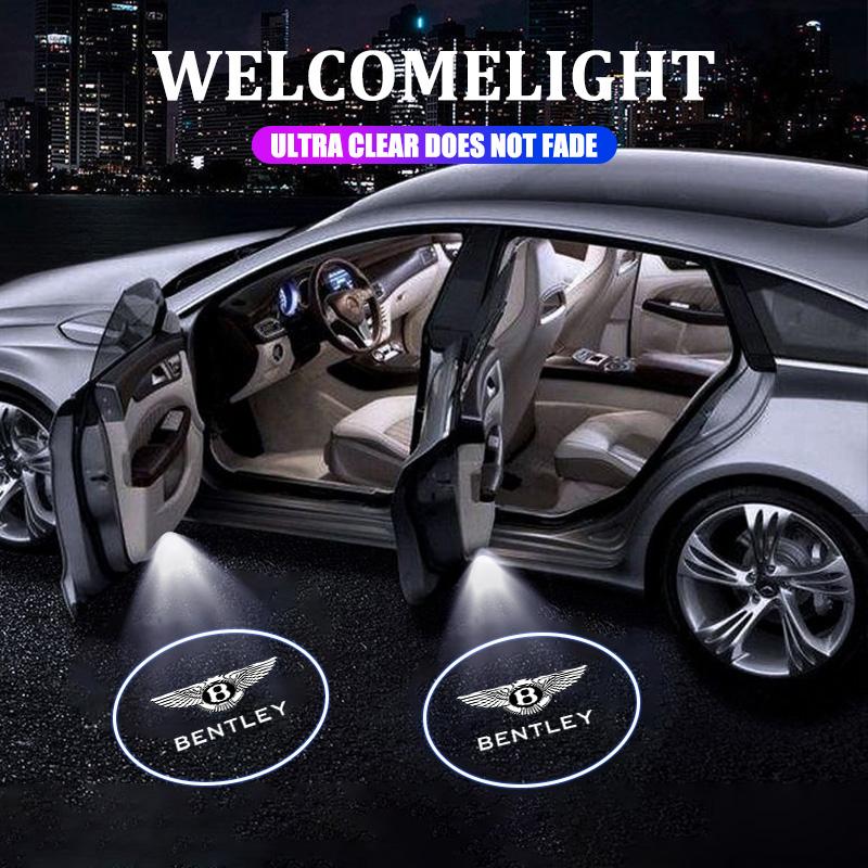 For Bentley Flying Spur Continental GT Bentayga Mulsanne 2Pcs Led HD Car Door Welcome Light Logo Projector Lamp Auto Accessories