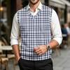 Men's Casual Wool V-Neck Knit Vest Sleeveless Sweater for Commute and Everyday Wear