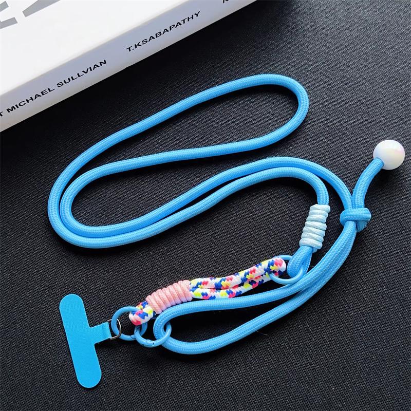 

INS Color Adjustable Big Bead Woven Mobile Phone Lanyard DIY Crossbody Lanyard Phone Strap For iPhone Camera Hanging Chain Charm Other