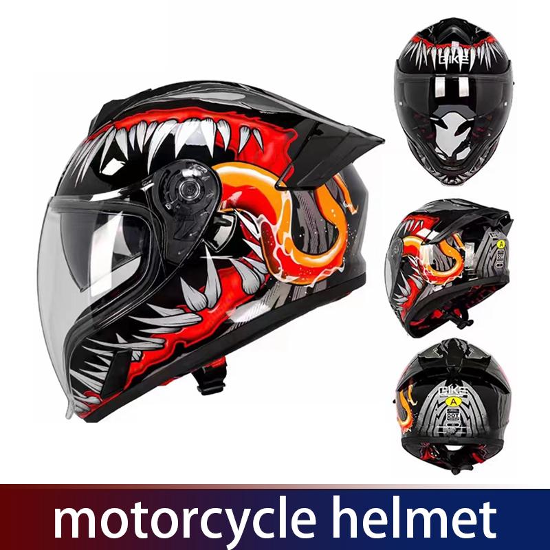 Drinking helmet, motorcycle helmet, uncovered helmet, men's and women's double mirrors, all-weather winter helmet, 3C and DOT do