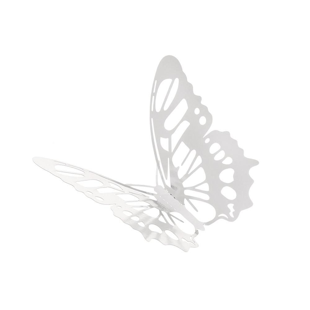 Ornament Home Decoration Gold Silver Rose Gold Mariposas Decals 3D Hollow Butterfly Wall Stickers