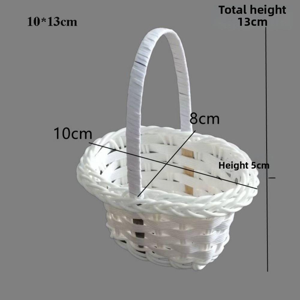 Household Imitation Rattan Handhold Vegetable Fruit Flowers Holder  Living Room Decoration 4
