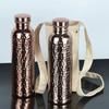800ML Copper Water Bottle One-Click Open Lid Thermal Insulation Hammer Pattern Bottle Anti-Slip Silicone Base