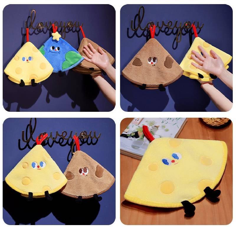 Hanging Cookie Cheese Hand Towels High Hydroscopicity Cartoon Pattern Child