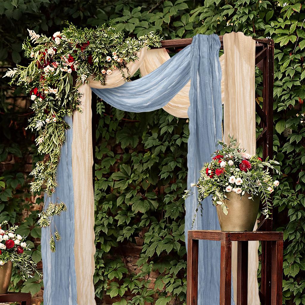 Plissierter Käsetuch-Tischläufer, faltbar, für Esstisch