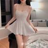 Large size suspender pajamas, sexy thin low-cut pajamas, pajamas, erotic underwear, pure desire to seduce hot girls short skirts