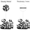 Black Iron Mushroom Wall Art Metal Hollow Sculpture Decor Sign for Living Room Bedroom Indoor Outdoor Hanging 12x9 Inch