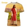 Jezus Kocha Każdego Chrześcijanina Koszulka Drukowana 3D Letnia Moda Wzór Jezusa Mężczyźni Kobiety Gorąca Krótki Rękaw Codzienna Koszulka Ropa Hombre