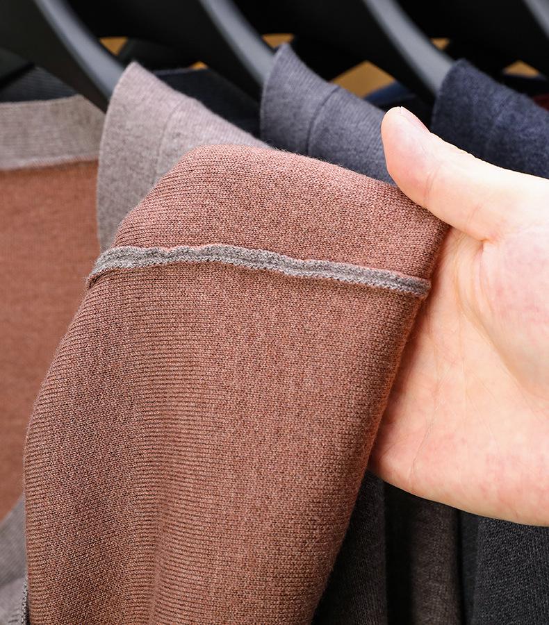 Men's Thick Wool Deep V-Neck Cardigan for Autumn/Winter - Double-Sided Style for Middle-Aged and Elderly