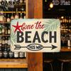 Vintage Bar Poster for Outdoor Use Metal Tin Sign Gone The Beach This Way Metal Signs for Backyard Bar Pub Home Wall Decor