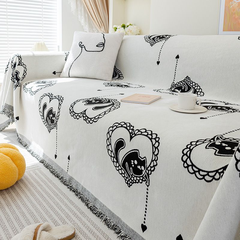 Однотонное нескользящее полотенце для дивана с защитой от царапин от кошек — фото 3