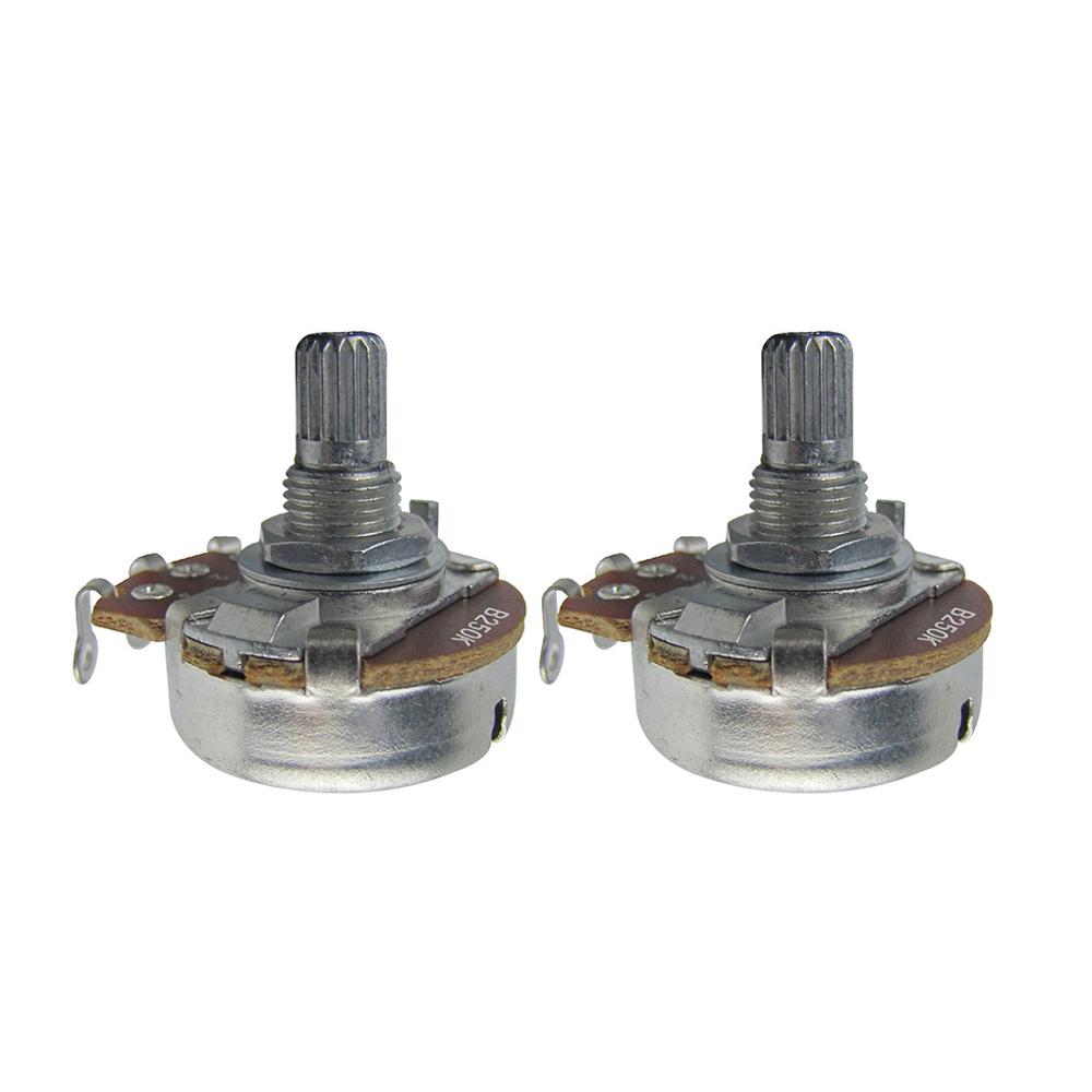 FLEOR 2pcs Guitar Potentiometer 250K/500K Short Shaft 18-Splines Pots for Electric Guitar