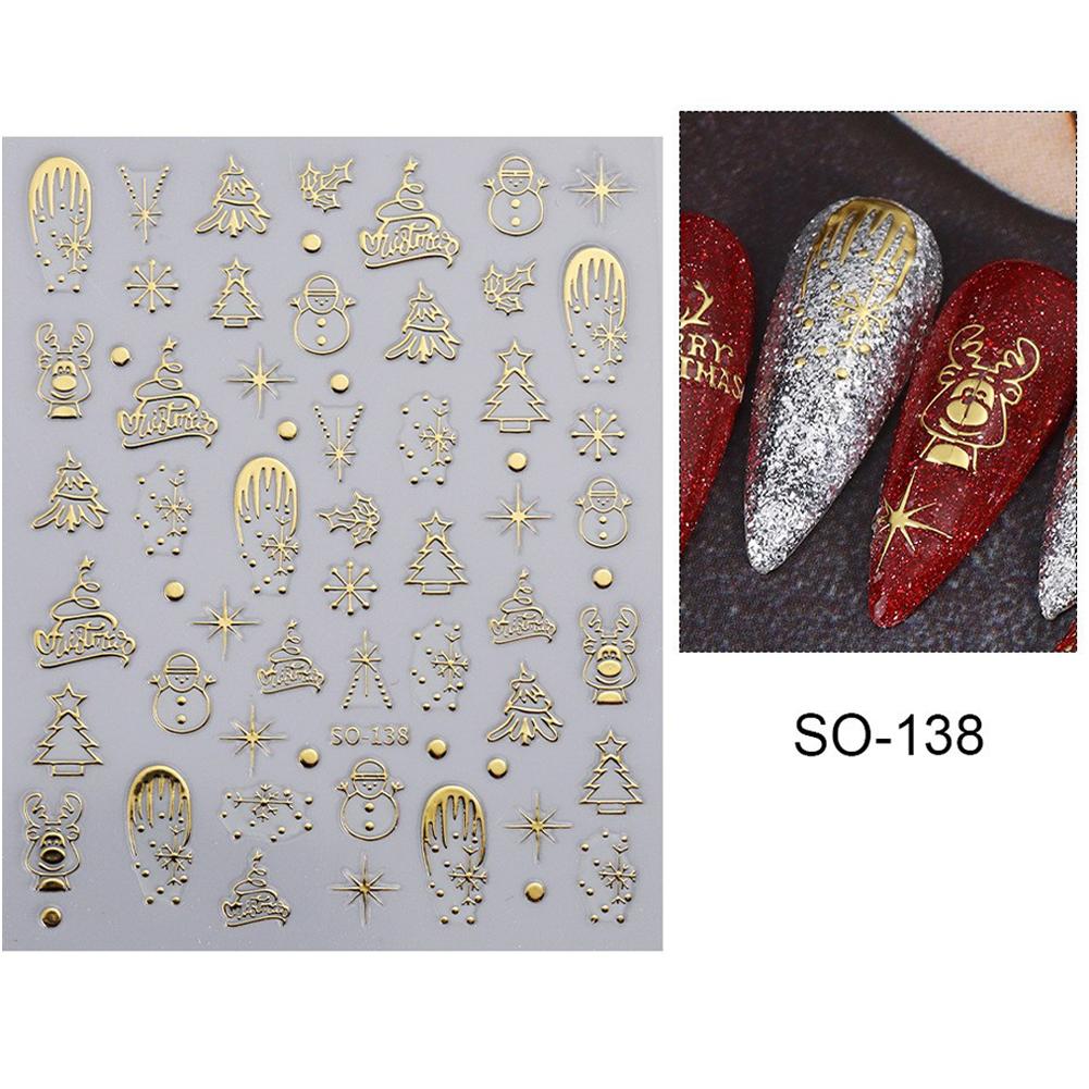 NEW Christmas Snowflake Nail Stickers With Sparkling Crystal Rhinestones Winter Christmas Design Self-Adhesive Manicure Decals шоколадный