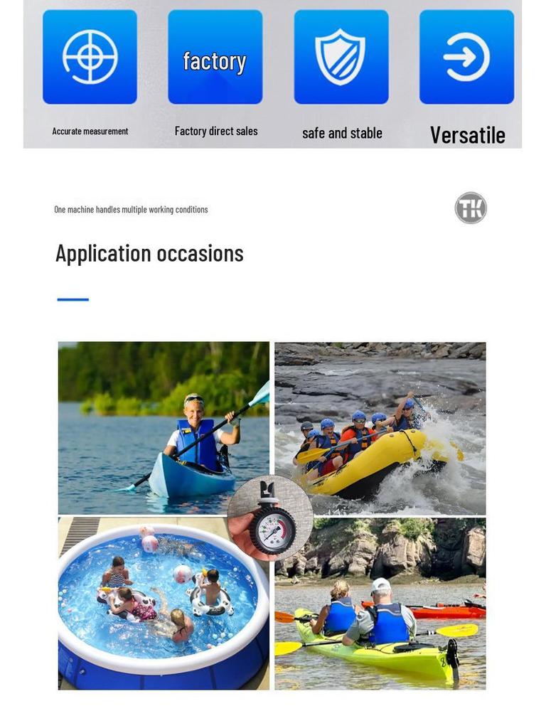 Hava Pompası Basınç Göstergeli 5 PSI PVC Şişme Bot Kayak Kano Botu