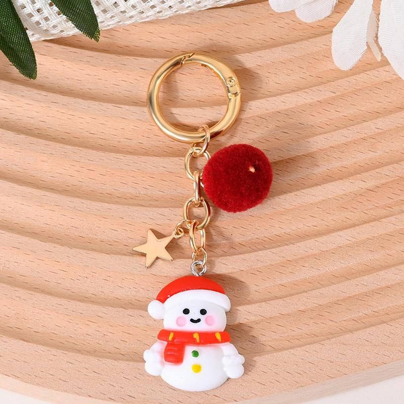 New Christmas Tree Santa Claus Keychains Bag Charm For Women Exquisite Bag Pendant Car Key Ring Jewelry Christmas Gift
