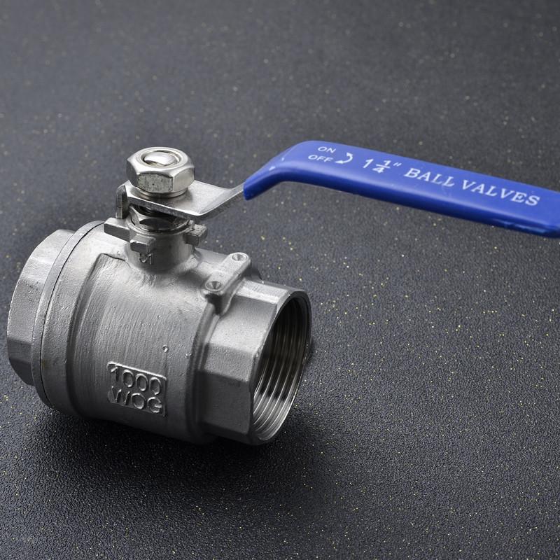 304/316 Stainless Steel Two-Piece Full Bore Ball Valve Q11F-16P, High Temp Resistant, Female Threaded, 4 Points