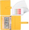 A6 Budget Binder Planner With 12 Pieces Cash Envelopes, Colorful PU Leather Notebook Binder With 12 PCS A6 Binder Pockets