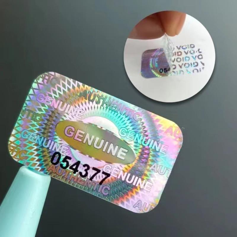 60/120/300Pcs Security Seal Tamper Proof Stickers Holographic Warranty Void Laser Label With Serial Number Adhesive Label