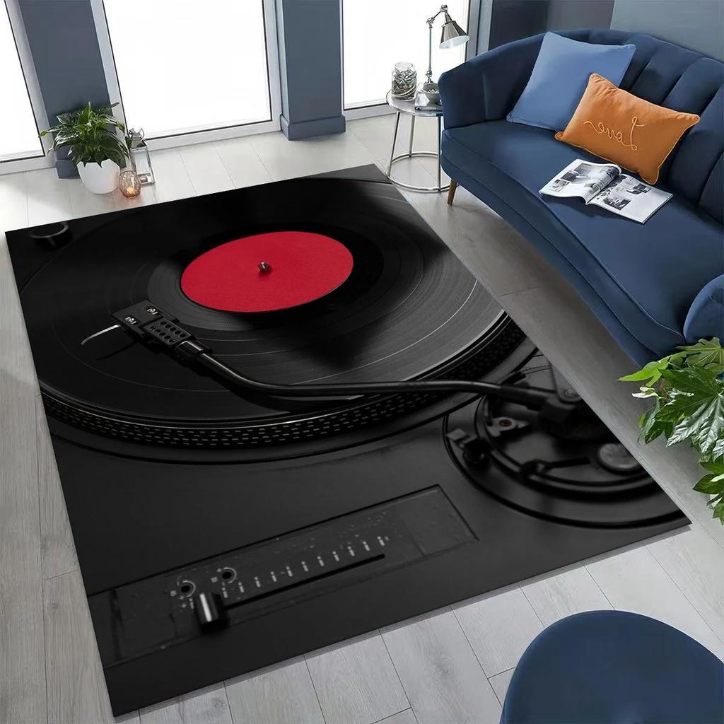 Record Music Carpet DJ Screen Tape Rug for Bedroom Living Room Sofa Home Doormat Decor Large Size Kid Play Non-slip Floor Mat