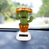 Solar Beach Girl Swing Car Cactus Automatic Ornament Interior Dashboard Decor