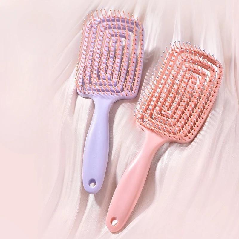 Rosa Kopfhaut-Massagekämme Haarbürste Antistatisch Nass Trocken Lockig Entwirrkamm Haarbürste Salon Haarstyling-Werkzeug für Frauen Männer Neu