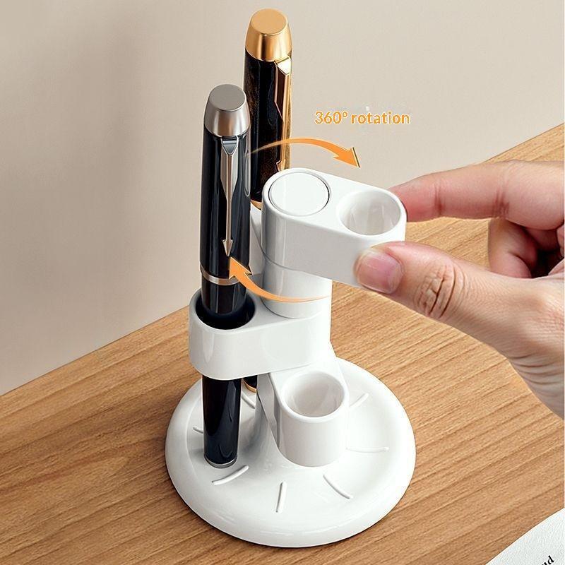 

1Pcs Rotating Toothbrush Holder Bathroom Desktop Toothbrush Storage Rack Makeup Brush Pen Organizers белый