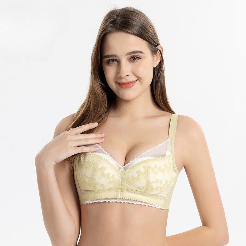 Bra Adjustable Thin Lace Wireless Bra with 100% Mulberry Silk Inner Cup Sexy Women Brassiere Underwear
