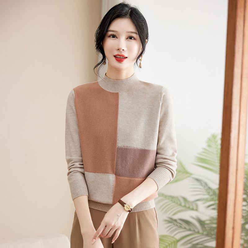 

2026 Autumn Stylish Knitted Sweater for Middle-Aged & Elderly Women XXXXL (160-170 Jin) бежевый