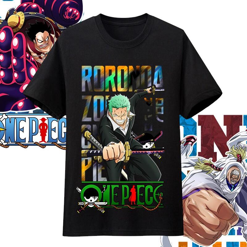 One Piece Anime Character Printing Oversized Cotton Tshirt Men and Women Comfortable Y2K Childrens Clothing Summer Trend Tees