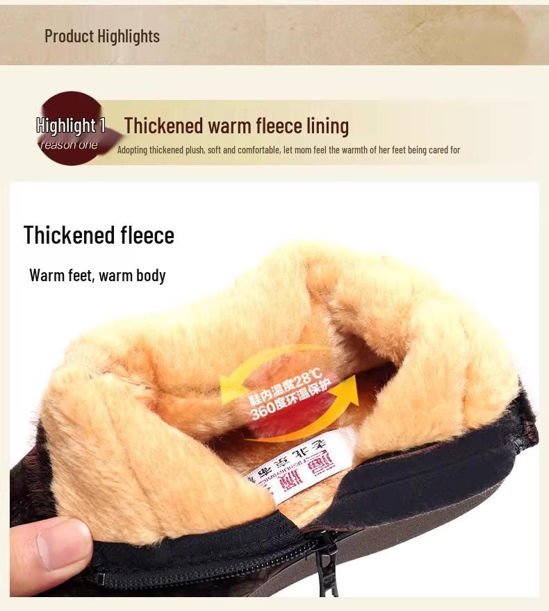 Women's Winter Non-Slip Velvet-Lined Grandma Shoes