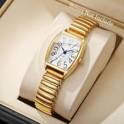 Arabic Dial Women Watches Casual Alloy Elastic Strap Quartz Wristwatches For Ladies Clock Reloj (Without Box)