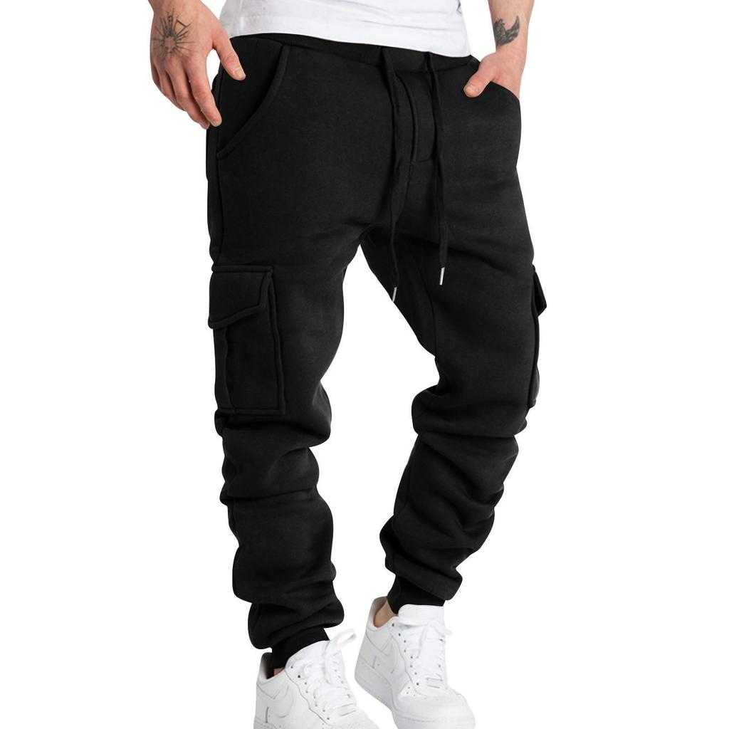New European and American sports casual pants men's sports multi-pocket trousers