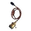 Okuchodo Single-Light Pendant Light, Bare Bulb, Brass Color, Antique Finish, Hanging Type, Brown Cord, for Lighting Rail, LED Compatible