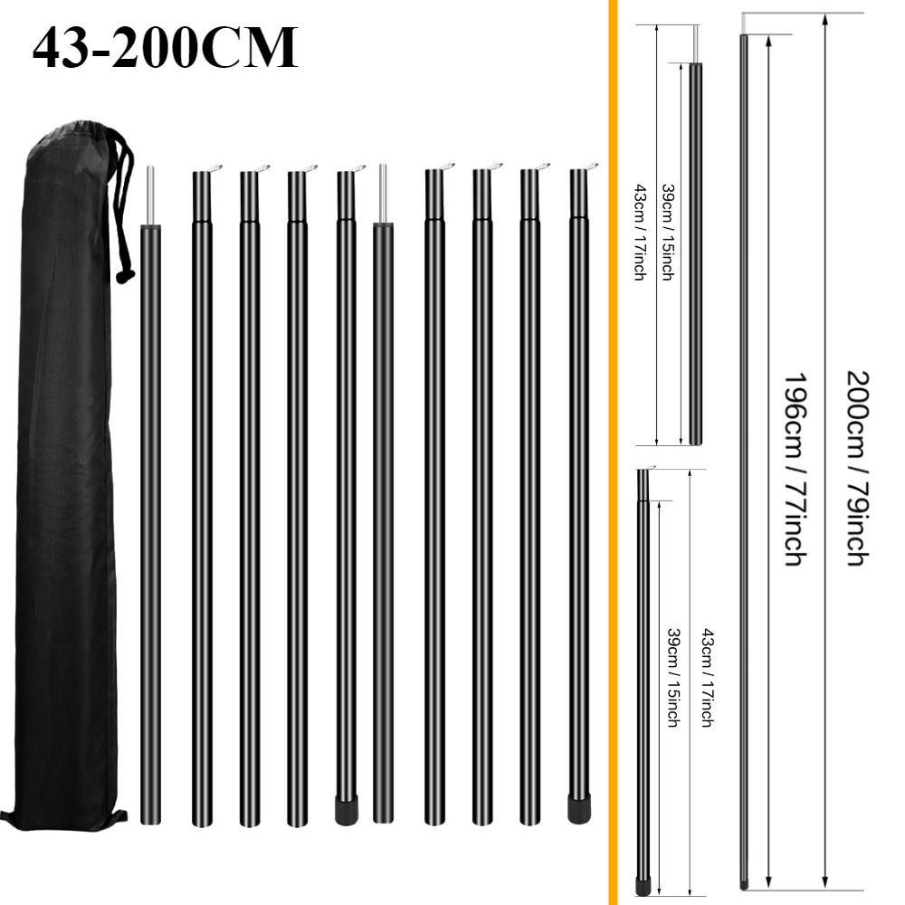 Палаточные стойки Кемпинговые стойки для тента Навеса Навеса Укрытия Солнечного паруса Брезента Высота Оцинкованная сталь Регулируемые телескопические стойки