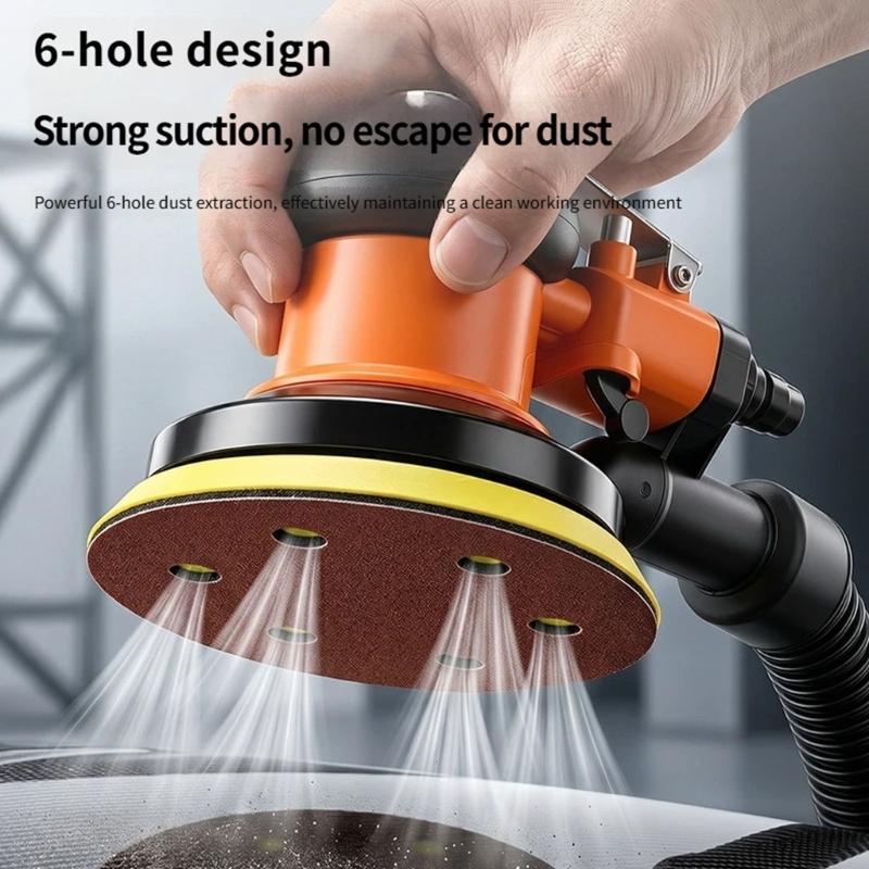 10Pcs 5Inch Hook Loop Sandpaper Sanding Discs For Angle Grinder 6 Holes for Dust Extraction Dry Wet Sanding