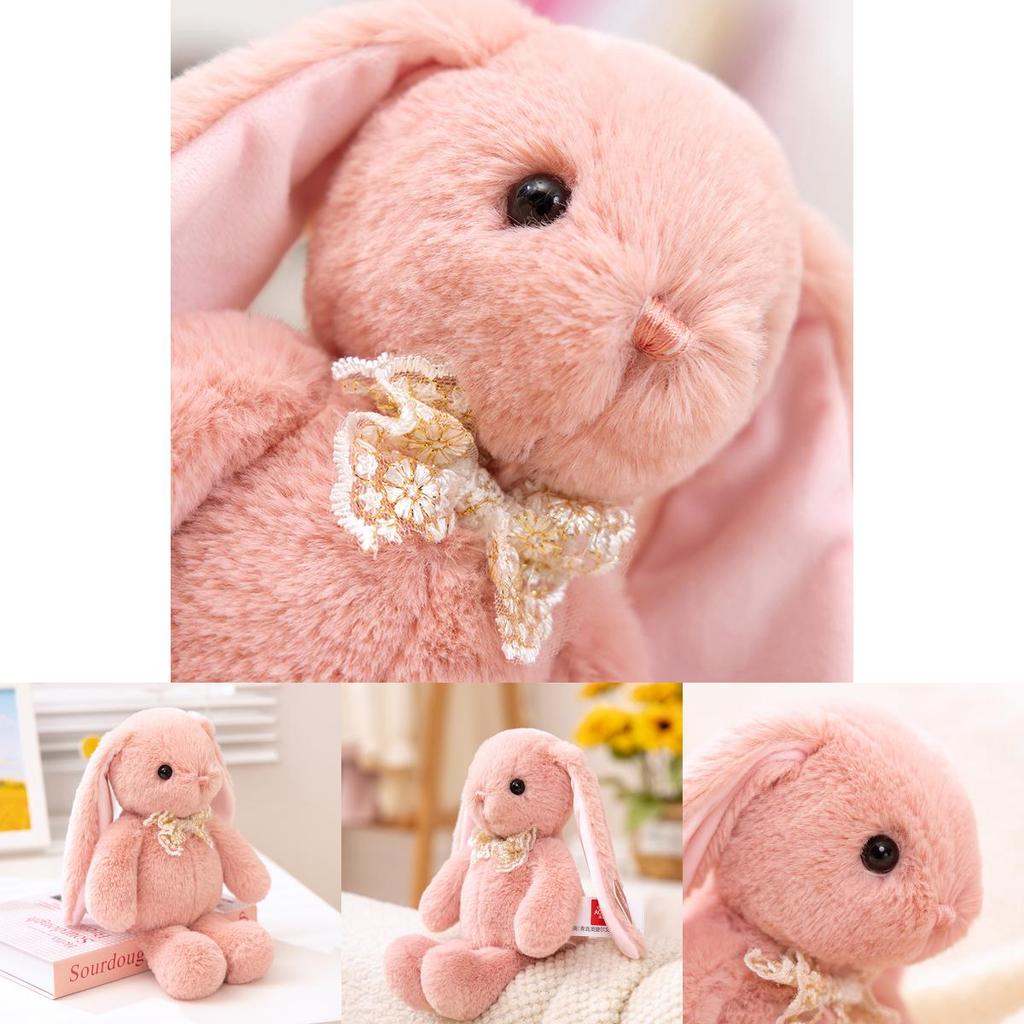 Adorable Pink Plush Bunny Mousse Stuffed Animal Cute Rabbit Cuddle Pillow Gift